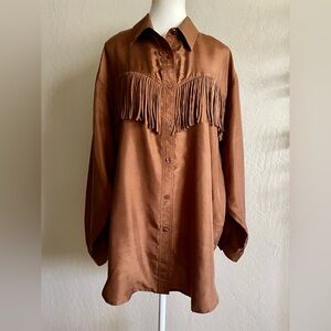 vintage western style silk blouse